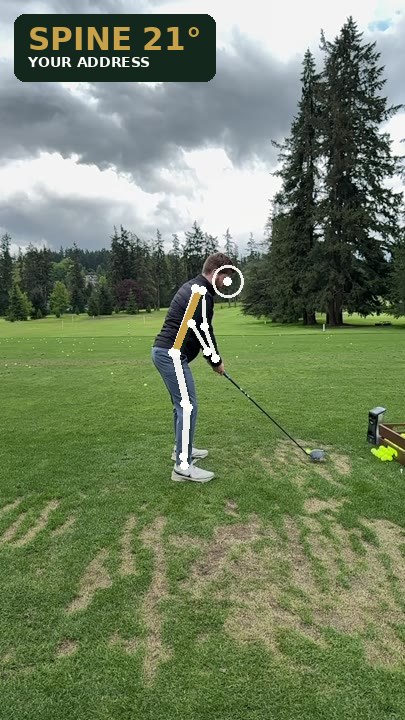 Your own address posture — spine 21° of tilt to return to